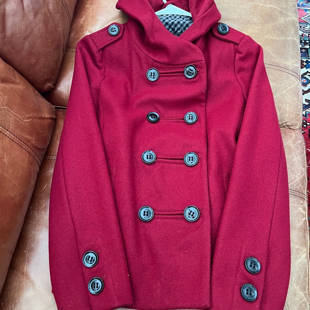 Steve Madden Red Pea Coat